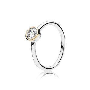 AUTHENTIC PANDORA RING 2TONE petite circle ring